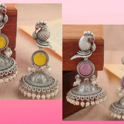 bhanu diam Bestseller Combo Of Earrings Silver Earring Set image 1