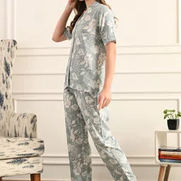 trend me Women Shirt & Pyjama set Grey Printed image 3