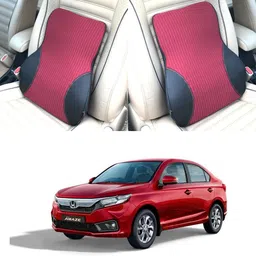oshotto Black, Red Fabric, Leatherite Car Pillow Cushion for Honda-picture-36