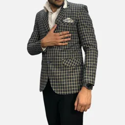 gargian master cut Men Checkered Single Breasted Formal, Party Blazer image 2
