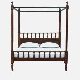 woodsworth from pepperfry Drusilla Sheesham Wood King Size Poster Bed in Provincial Teak Finish image 4