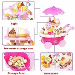 foroly Sweet Shopping Battery Operated Ice Cream Trolley Set for Kids image 4