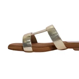 Sana K Luxurious Footwear Brown Open Toe Slip On Closure Flats image 4