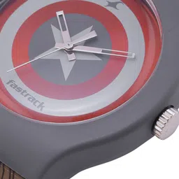 Fastrack Unisex Red & Grey Dial Avengers Captain America Print Analogue Watch 9915PP91 image 3