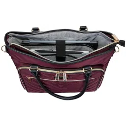 kenneth cole accessories Kenneth Cole Wine Reaction Chelsea Quilted Chevron 15 inch Laptop Bag with Removable Strap (M) image 4