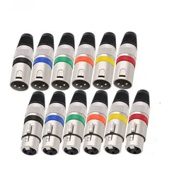 hakuho 12 Piece 3 Pin XLR Solder Type Connector - 6 Male and 6 Female Plug Cable Connector Microphone Audio Socket, Made of Zinc Alloy for High Conductivity and Ultra-low Noise (Metal End, Blue) image 1