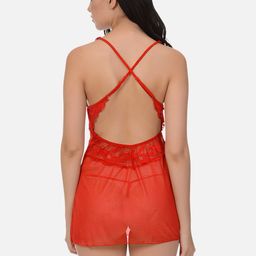 mod & shy Red Halter Neck Baby Doll-picture-16