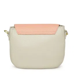 Lino Perros Peach-Coloured & Grey Colourblocked Sling Bag image 2