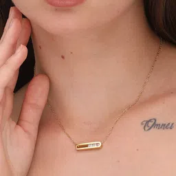 PALMONAS 18k Gold-Plated Stones Bar Chain image 4