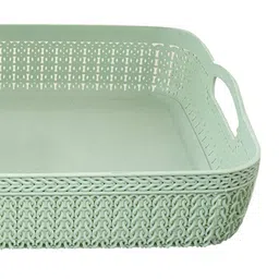 Kuber Industries Green Textured Unbreakable Storage Basket image 4