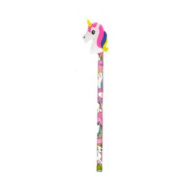 Yellow Bee Set Of 12 Pink & White Unicorn Motifs Printed Pencil image 2
