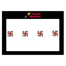 Comet Busters 4 Pcs Embellished Reusable Swastika-Shaped Designer Bindis - Red image 1