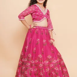 Bitiya by Bhama Girls Printed Ready to Wear Lehenga & Blouse With Dupatta image 4