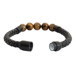 bodha Men Leather Beaded Wraparound Bracelet image 4