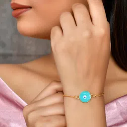 Silvermerc Designs Gold Plated Evil Eye Charm Bracelet image 4