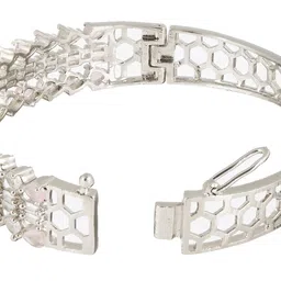 Jazz and Sizzle Rhodium-Plated Brass American Diamond Bangle-Style Bracelet image 4