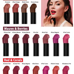 PERPAA Set Of 2 Creamy Matte Long-Stay Lipstick - Ruby Magenta 84 & Cherry Maroon 95 image 5