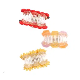 Yellow Bee Set of 3 Girls Yellow & Red Claw Clip image 2