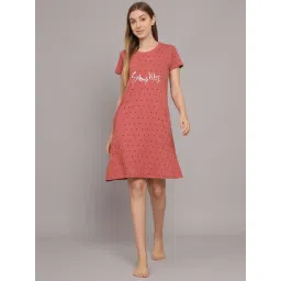 SEPHANI Rust Polka Dots Night Dress image 4