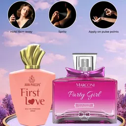 JOHN PHILLIPS Unisex Set Of 2 First Love & Marconi Party Girl Eau De Parfum - 60ml+100ml image 3