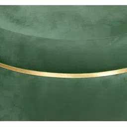 Shadowkart Green & Beige Round Wooden Ottomans image 4