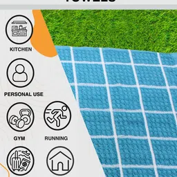 Athom Living Blue & White 6 Pieces Printed Cotton 150 GSM Soft Hand Towels image 2