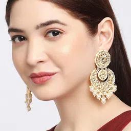 OOMPH Kundan Heart Shaped Chandbalis-picture-17