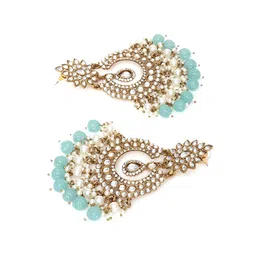 Cierra Gold Plated Pearl Contemporary Chandbalis image 5