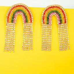 Crunchy Fashion Fabric Contemporary Tasselled Drop Earrings image 4