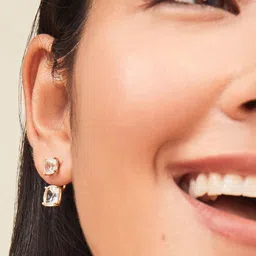 Young & Forever Gold-Toned Square Drop Earrings image 3