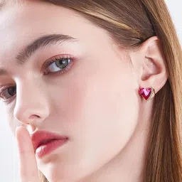 Shining Diva Fashion Gold-Plated Studs image 2