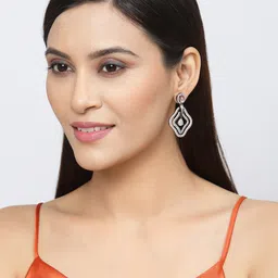 ZENEME Diamond Shaped Drop Earrings image 4