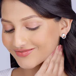 GIVA 925 Sterling Silver Rhodium-Plated Zircon-Studded Contemporary Studs Earrings image 4