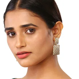 justpeachy Gold-Plated Square Drop Earrings image 2