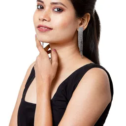 Shining Jewel - By Shivansh Black Contemporary Drop Earrings image 4