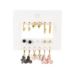 DESTINY JEWELS Set Of 9 Gold Plated Spherical Shaped Studs image 2