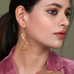 Silvermerc Designs Gold-Plated Contemporary Drop Earrings image 3