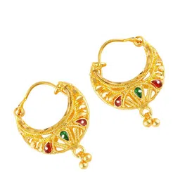 MEENAZ Set of 2 Gold-Plated Comtemporary Hoop Earrings image 2