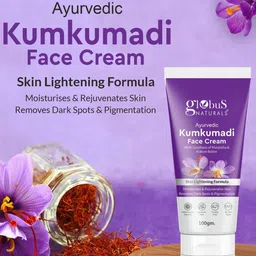 Globus naturals Set Of 2 Ayurvedic Kumkumadi Skin Lightening Face Cream - 100 gm Each image 4