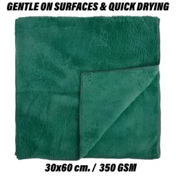 Kuber Industries 4-Pcs Green Microfiber 350 GSM Bath Towels image 5