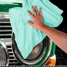 Kuber Industries 4 Pieces Green 400 GSM Microfiber Cloth Towels image 3