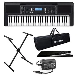Yamaha PSR-E373 Digital Touch Sensitive Portable 61-Keys Keyboard With Keyboard Stand, Gig Bag, Dust Cover, & Power Adapter. image 1