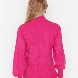 Trendyol Women Fuchsia Solid Pullover image 5