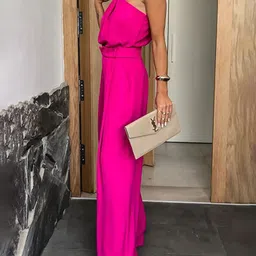 StyleCast x Revolte Pink Halter Neck Basic Jumpsuit image 2