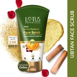 Lotus Botanicals Ubtan De-Tan Radiance Face Scrub with 24K Gold - 100g image 3