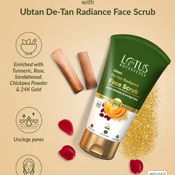 Lotus Botanicals Ubtan De-Tan Radiance Face Scrub with 24K Gold - 100g image 4
