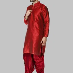 ROYAL KURTA Men Mandarin Collar Kurta with Dhoti Pants image 2