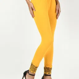 BAESD Pack Of 3 Bottom Printed Slim-Fit Cotton Lycra Churidar Length Leggings image 4