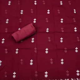 KALINI Floral Embroidered Unstitched Dress Material image 3