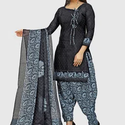 KALINI Floral Printed Unstitched Dress Material image 4